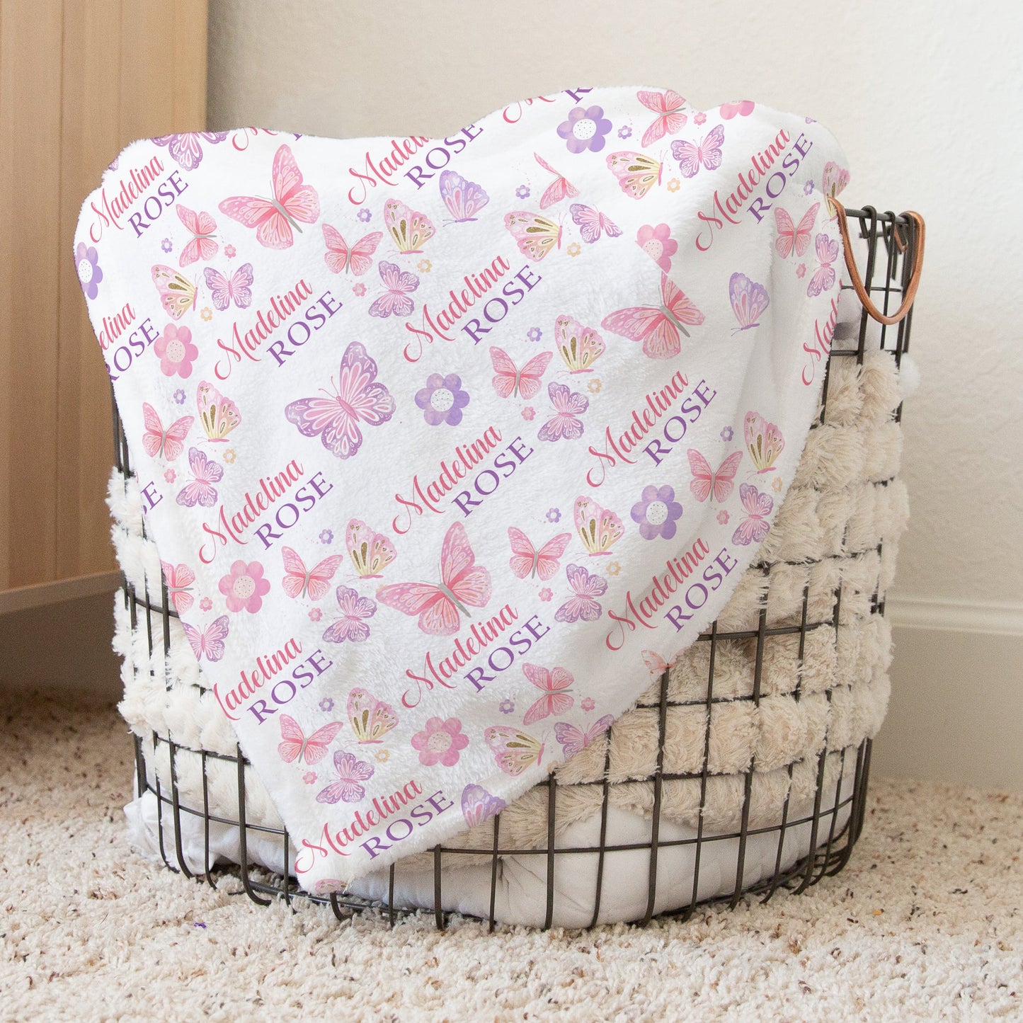 Butterfly Floral Blanket