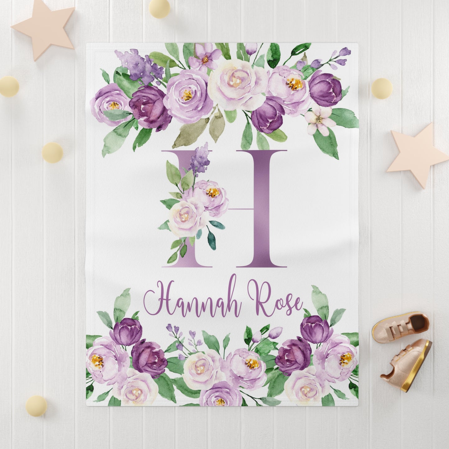 Purple Floral NameBlanket