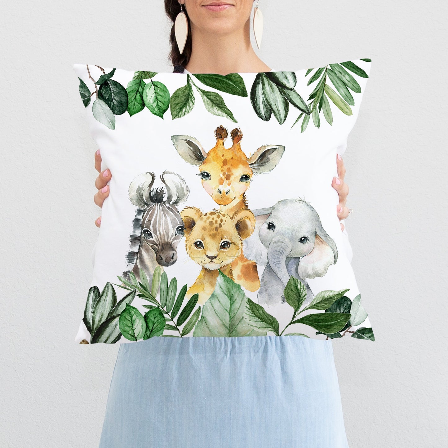 safari leaves pillow