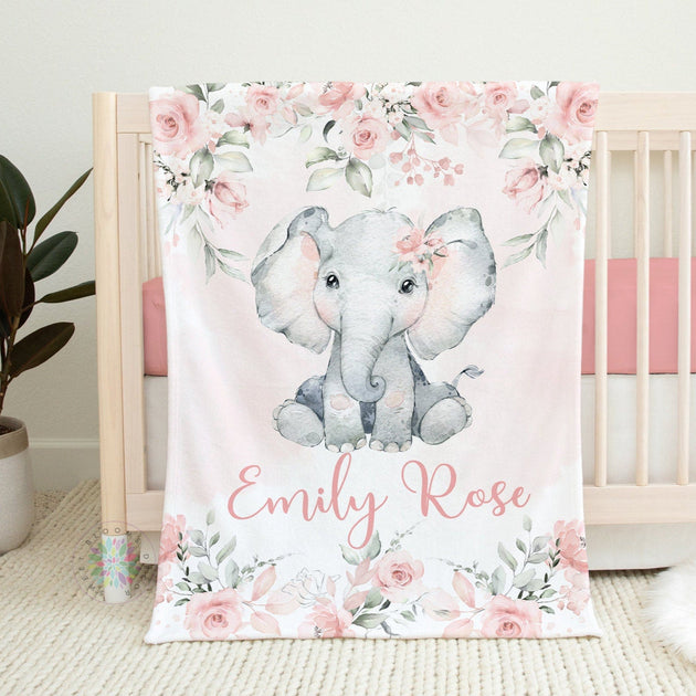 Custom Name Baby Blanket, Elephant Baby Blanket Girl, Elephant Gifts For  Women - Blankets baby blanket blanket blanket_multi_image – Amor Custom  Gifts