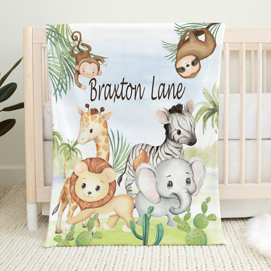 Jungle Animals Baby Blanket