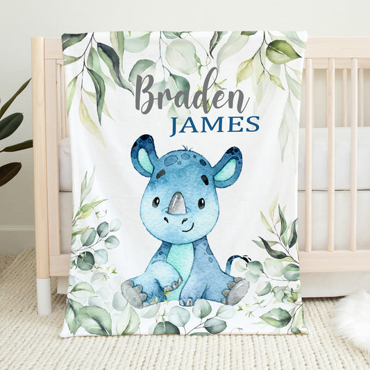 Rhino Baby Boy Blanket