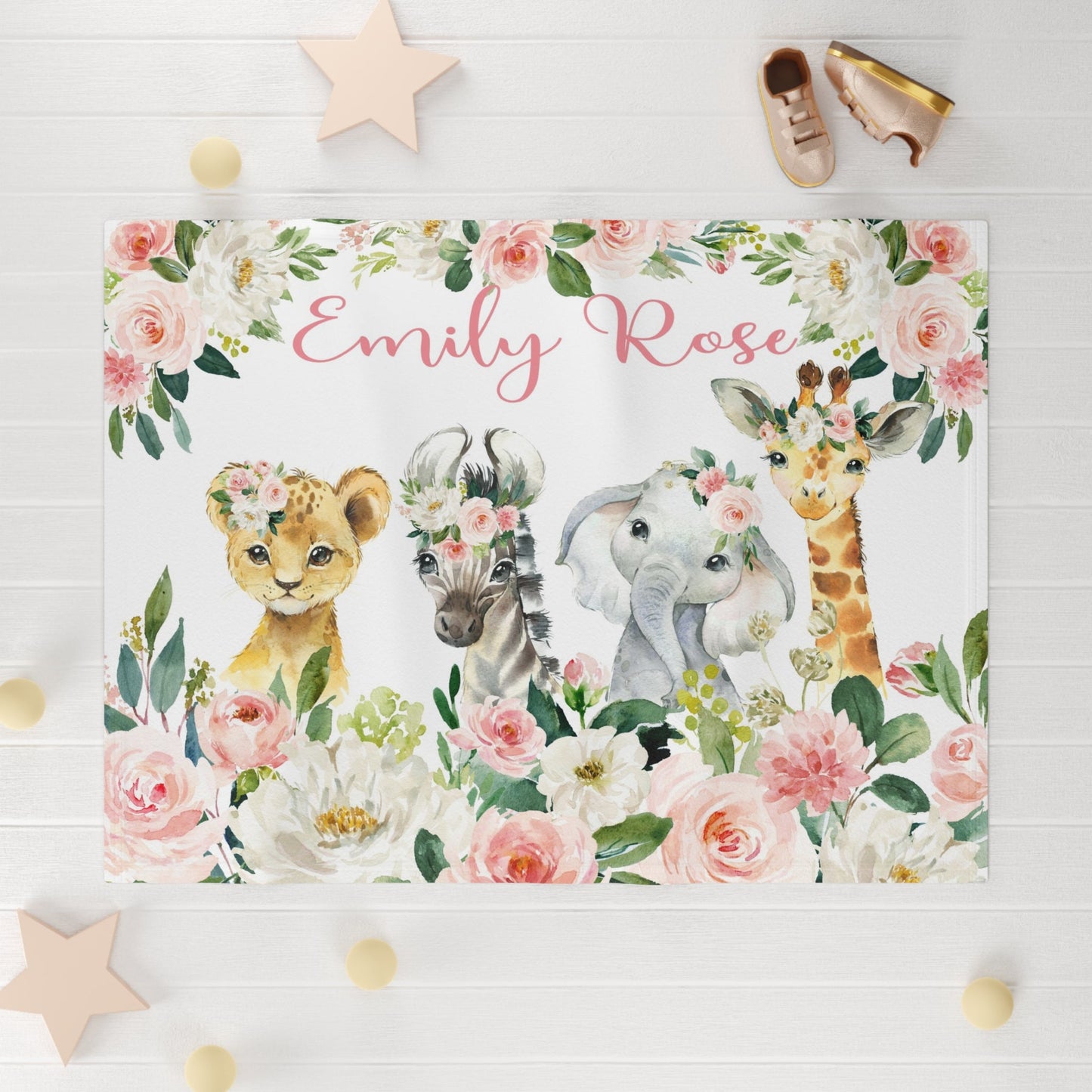 Safari Pink Floral Blanket