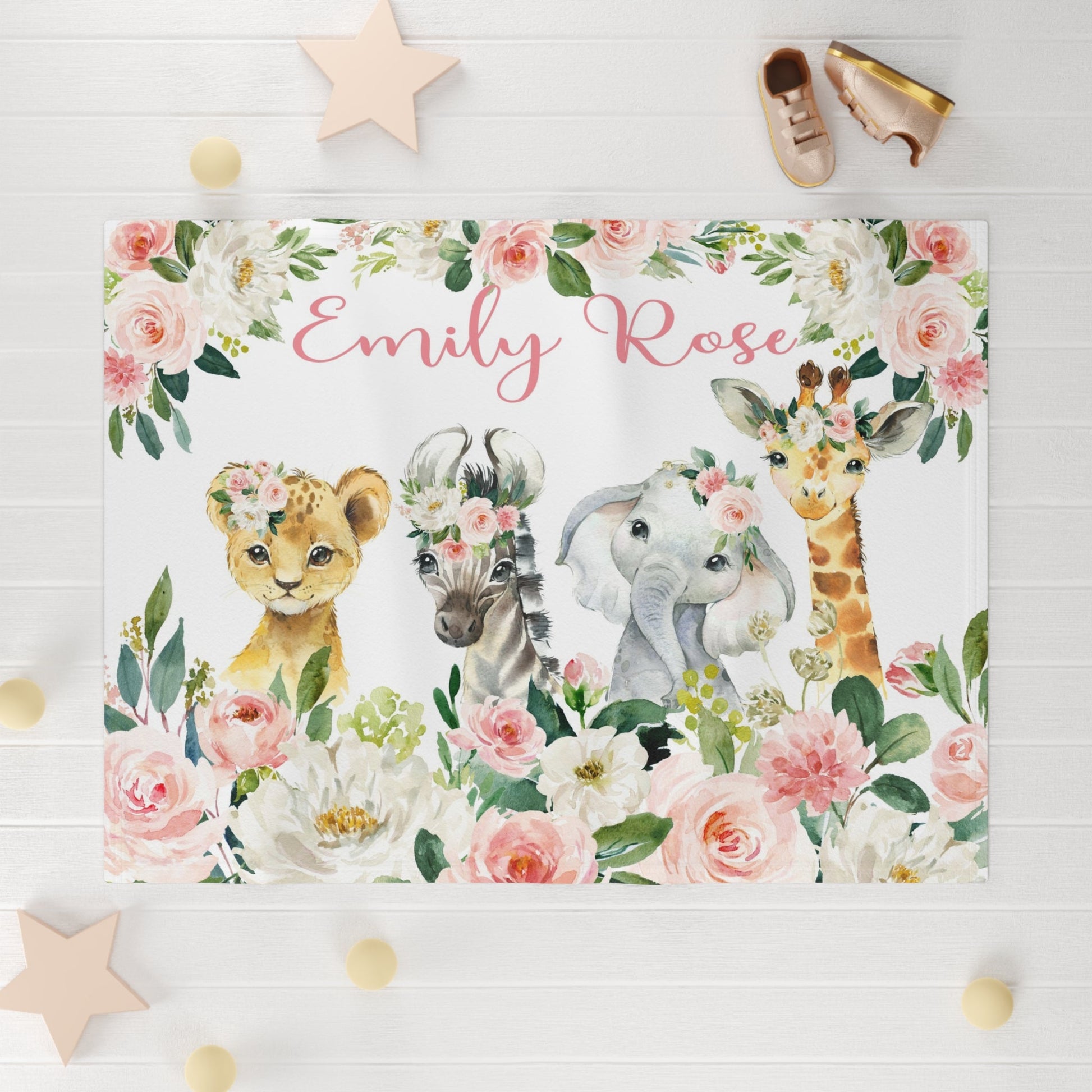 Safari Pink Floral Blanket