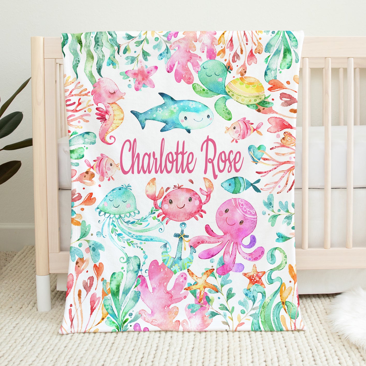 Sea Animals Girl Blanket