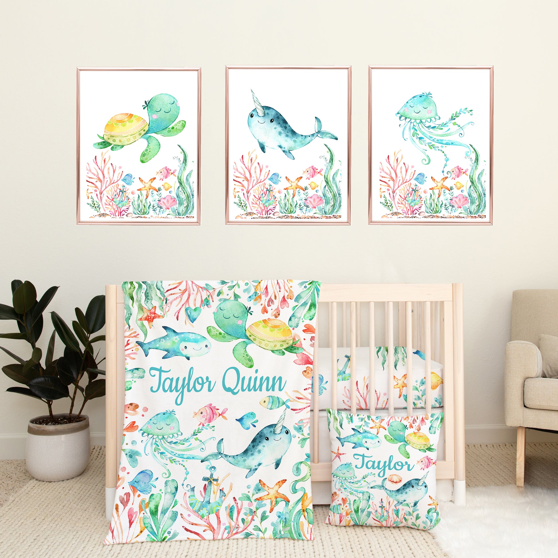 Sea Animals Neutral Nursery Set