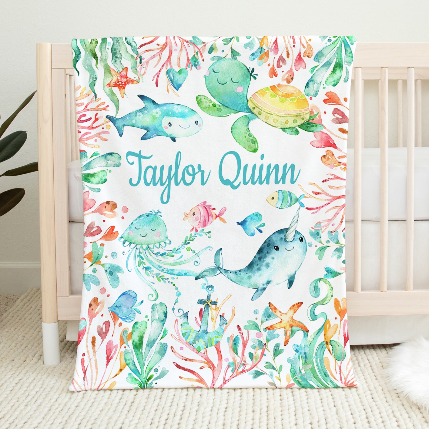 Sea Animals Ocean Blanket