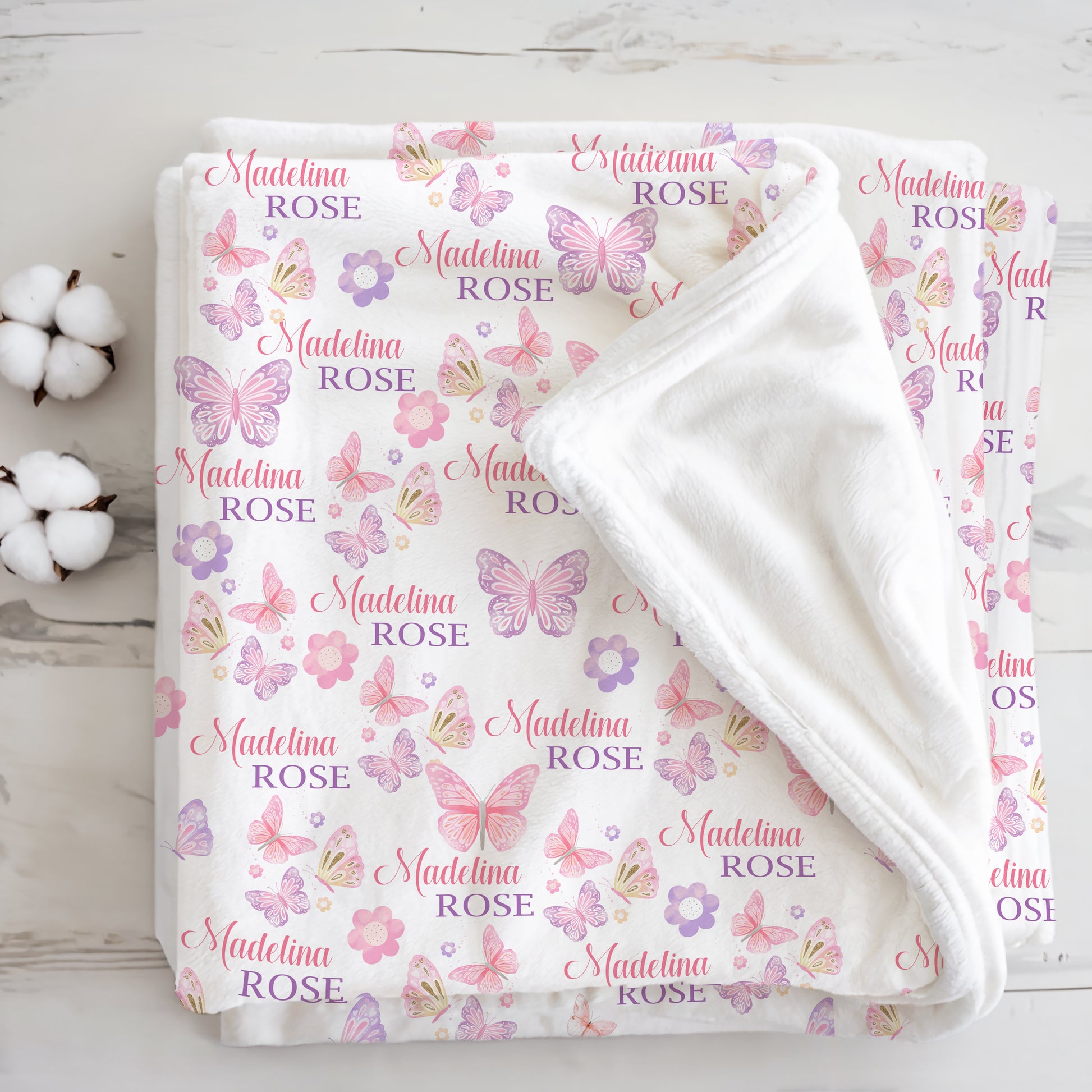 Butterfly Floral Blanket