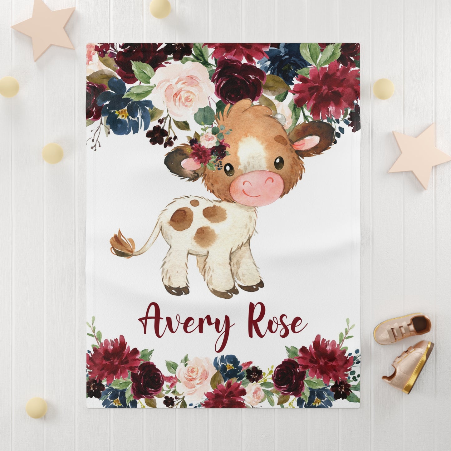 Cow Floral Blanket
