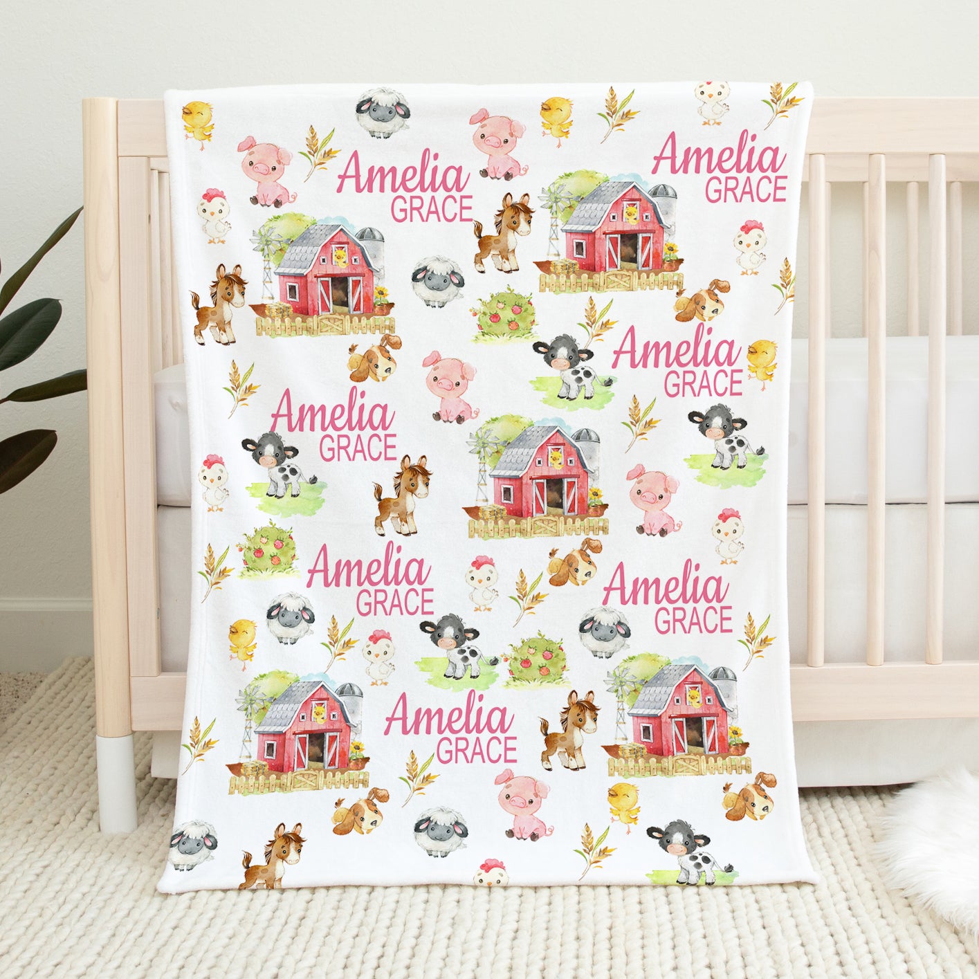 Farm Name Girl Blanket