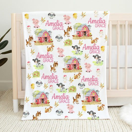 Farm Name Girl Blanket