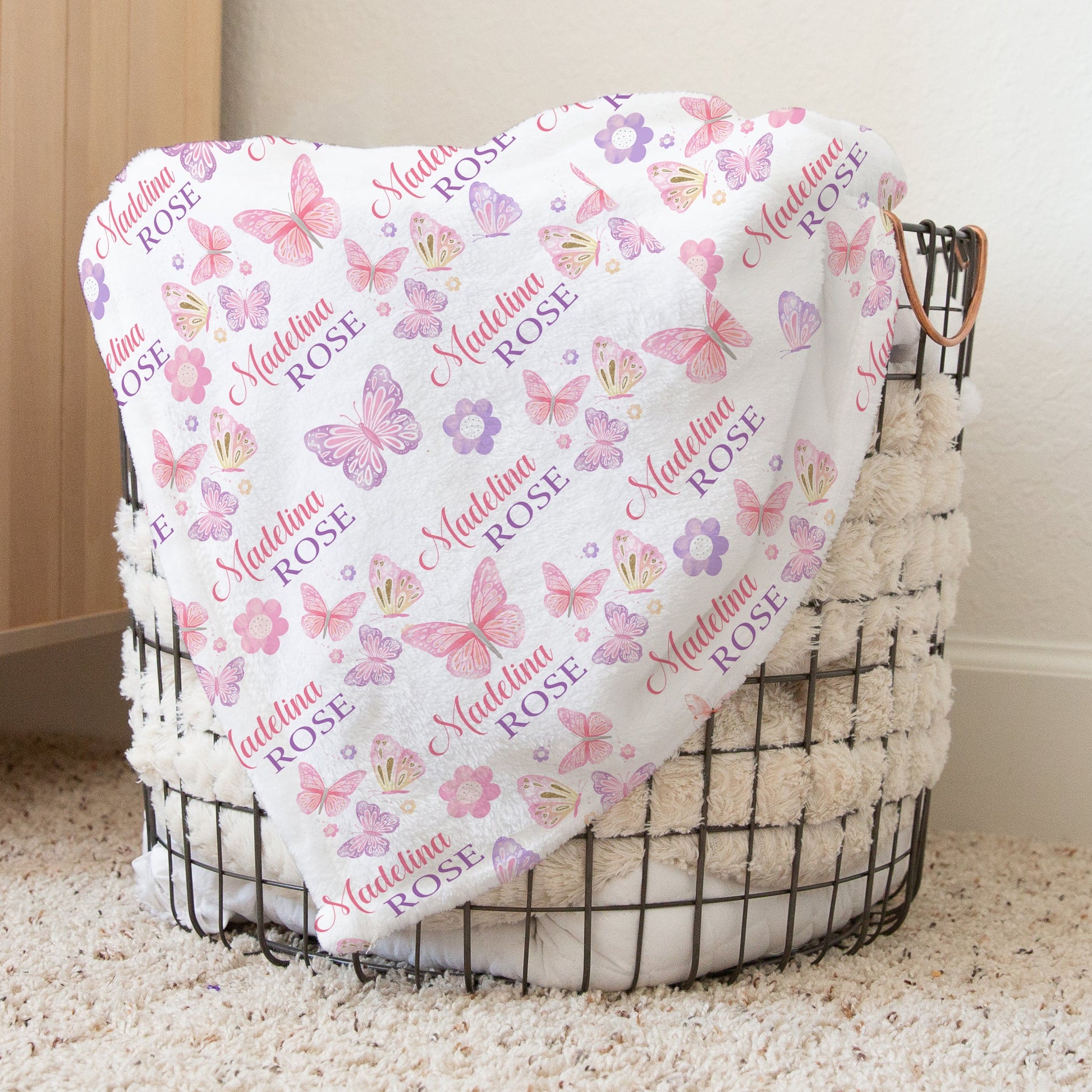 Butterfly Floral Blanket