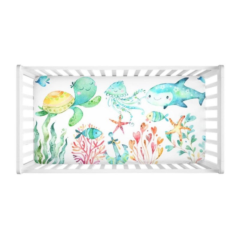 sea animals crib sheet