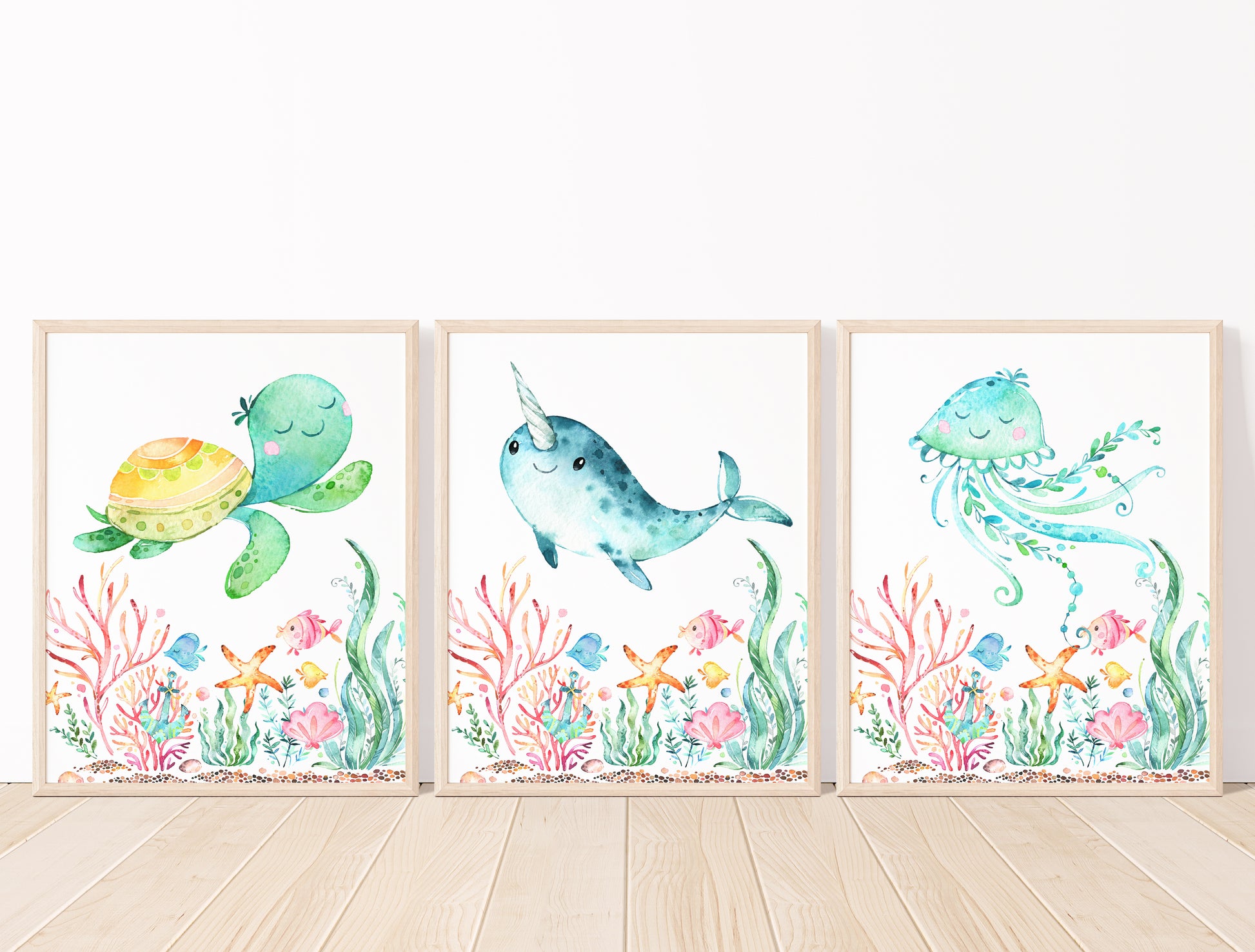sea animals wall art