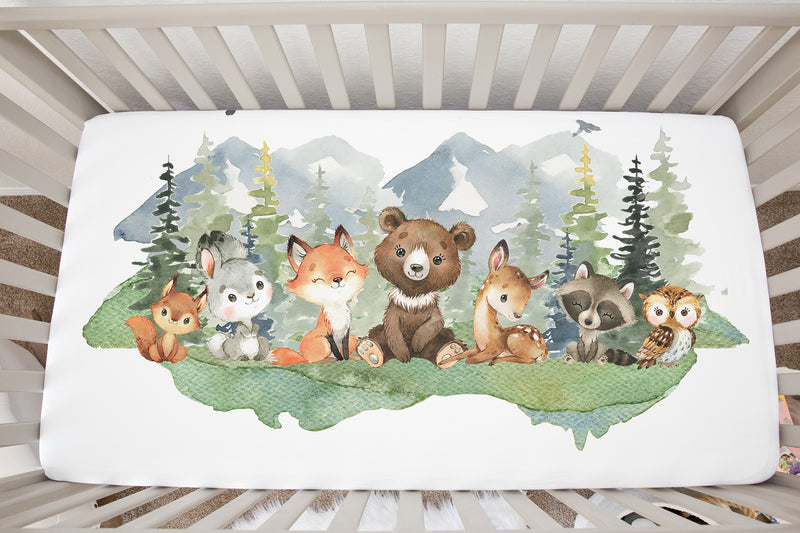 Woodland Animals Baby BoyNursery Crib Bedding Set