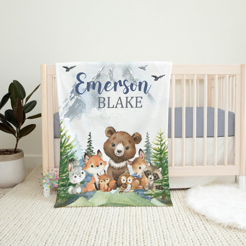 Woodland Animals Baby BoyNursery Crib Bedding Set