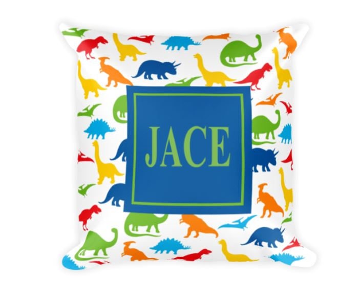 Dinosaur Throw Pillow Dinosaur Room Decor Nursery Decor Dinosaur Monogram Pillow Dinosaur Bedroom Decor Dinosaur Kids Room Decor