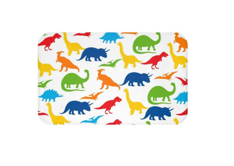 Dinosaur Shower Curtain Dinosaur Bathroom Decor Kids Shower Curtain Boy Girl Bath Mat Towel Bathroom Decor Red Blue Orange Green S126