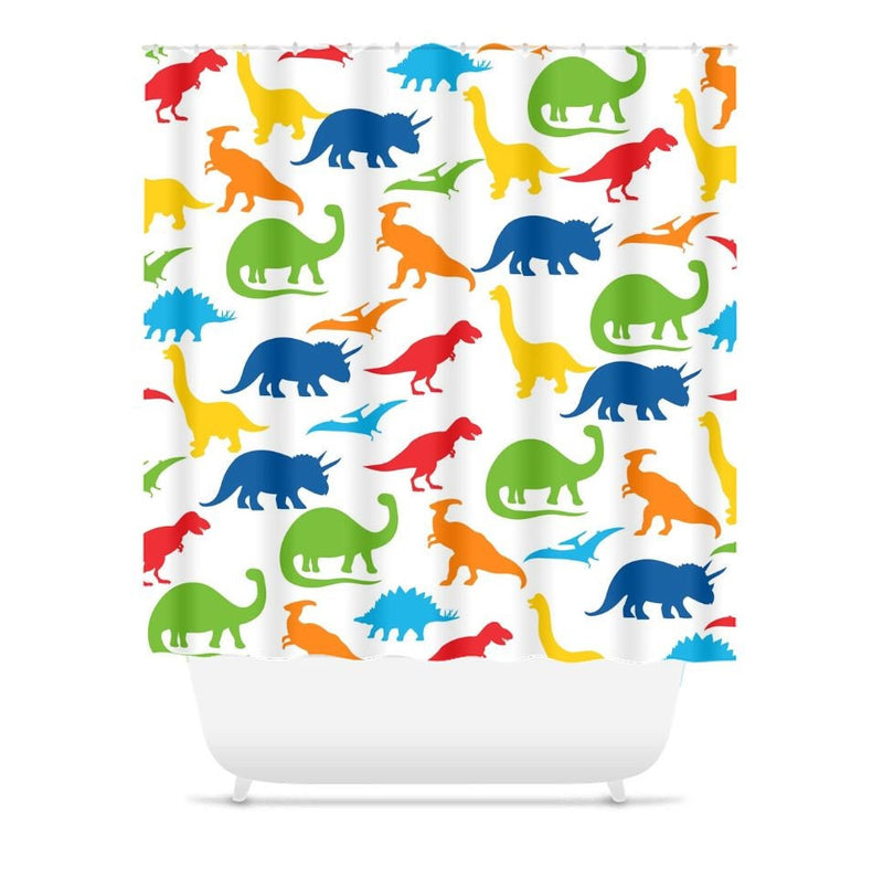 Dinosaur Shower Curtain Dinosaur Bathroom Decor Kids Shower Curtain Boy Girl Bath Mat Towel Bathroom Decor Red Blue Orange Green S126