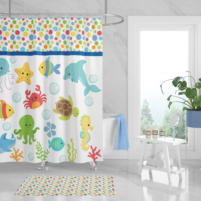 Sea Animals Shower Curtain Sea Animals Boy Bathroom Under The Sea Shower Curtain Sea Animals Bathroom Decor Turtle Fish Shark Octopus 128