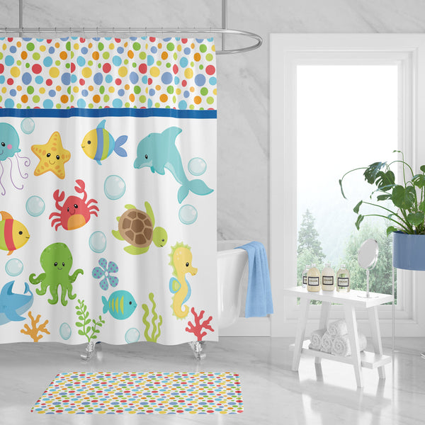 Mermaids Pirates Shower Curtain Sea Animals Brother Sister Shower Bath –  Sweet Blooms Decor