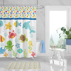 Sea Animals Shower Curtain Sea Animals Boy Bathroom Under The Sea Shower Curtain Sea Animals Bathroom Decor Turtle Fish Shark Octopus 128