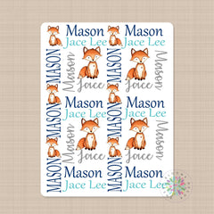 Fox Baby Name Blanket Navy Blue Teal Gray Personalized Baby Boy Blanket Monogram Name Custom Blanket Baby Shower Gift Photo Prop B631