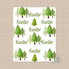 Forest Trees Personalized Baby Boy Name Blanket Leaved Greenery Woodland  AdventurBaby Shower Gift Newborn Swaddle Receiving Blanket 658