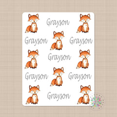 Fox Baby Name Blanket Woodland Personalized Newborn Baby Boy Blue Gray Name Blanket  Monogram Baby Shower Nursery Bedding Decor B663