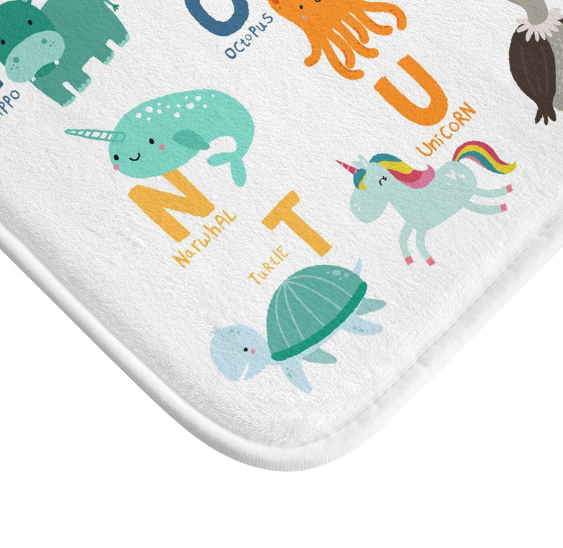 Animals Alphabet Shower Curtain Bath Mat Kids Bathroom Baby Girl Boy ABC Bathroom Decor Safari Jungle Brother Sister S136