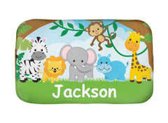 Jungle Animals Shower Curtain Bath Mat Kids Bathroom Girl Boy Safari Animals Theme Baby Bathroom Decor Siblings Brother Sister S144