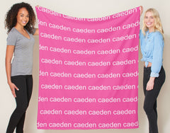 Personalized Name Blanket Custom Baby Boy Girl Swaddle Receiving Blanket Baby Shower Gift Monogrammed Fleece Minky 987