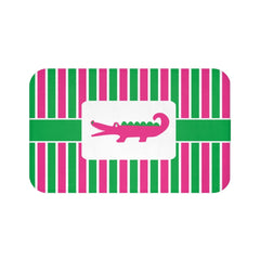 Alligator Shower Curtain Pink Navy Blue Navy Girl Alligator Bathroom Decor Boy Bathroom Bath Mat S105