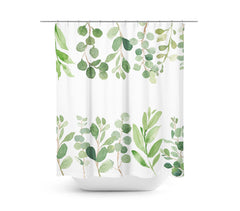 Leaves Eucalyptus Shower Curtain Green Tropical Leaves Botanical Plants Bathroom Decor Bath Mat Modern Simple Guest Bathroom P123