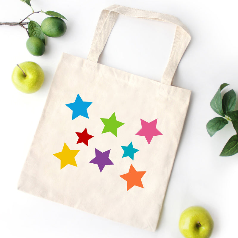 Stars Tote Bag Personalized Kids Girl Boy Canvas School Bag Custom Preschool Daycare Toddler Beach Totebag Birthday Gift Library T164