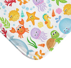 Sea Animals Kids Shower Curtain Ocean Under The Sea Girl Boy Siblings Baby Shower Curtain Bath Mat Whale Octopus Turtle Crab S168