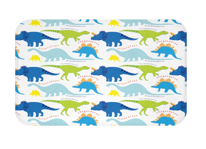 Dinosaur Shower Curtain Blue Green Dinosaur Names Shower Curtain Bath Mat Kids Boy Bathroom Decor S170