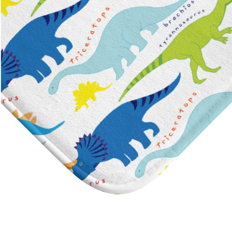 Dinosaur Shower Curtain Blue Green Dinosaur Names Shower Curtain Bath Mat Kids Boy Bathroom Decor S170