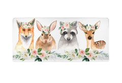 Woodland Animals Blush Floral Changing Pad Cover Watercolor Woodland Shower Gift Nursery Bedding  C106