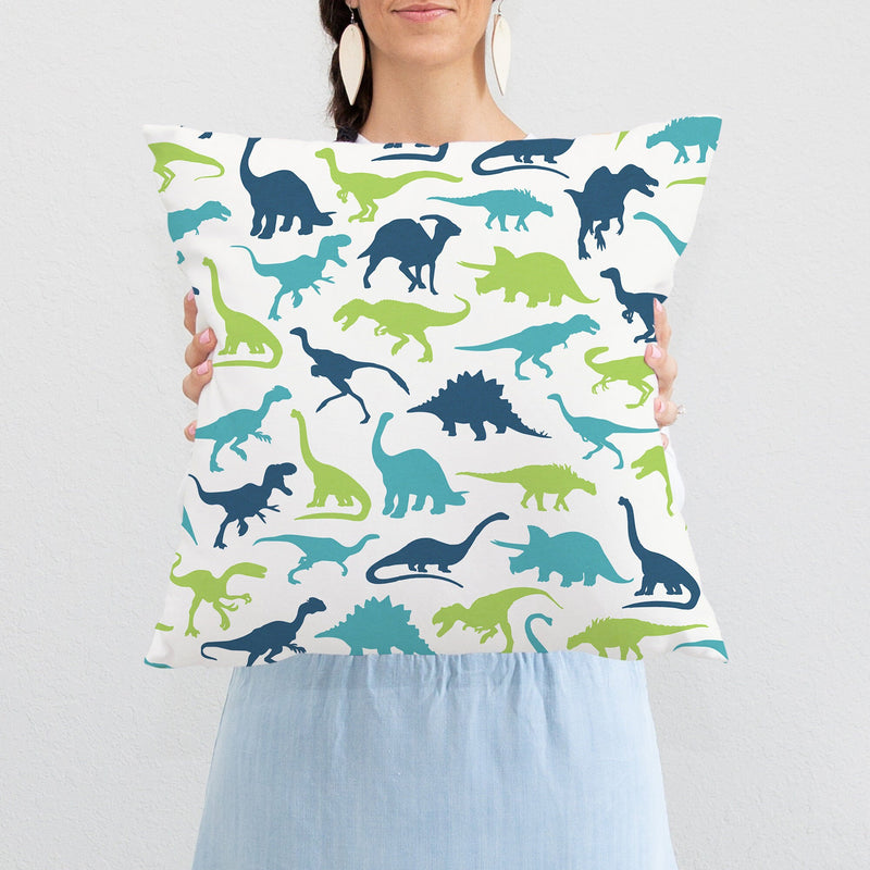 Dinosaur Nursery Pillow Kids Boy Bedroom Decor Baby Shower Gift Blue Green Dinousars Playroom Decor Cushion Throw Pillow 245