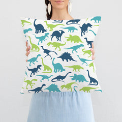 Dinosaur Nursery Pillow Kids Boy Bedroom Decor Baby Shower Gift Blue Green Dinousars Playroom Decor Cushion Throw Pillow 245