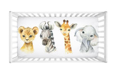 Safari Animals Crib Sheet Jungle Animals Newborn Baby Shower Gift Animals Nursery  C133