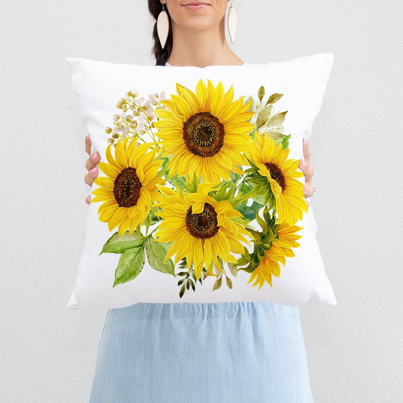 Sunflowers Nursery Pillow Yellow Flowers Nursery Decor Bedroom Room Cushion Girl Name Baby Shower Gift Sunflower Crib Bedding P256