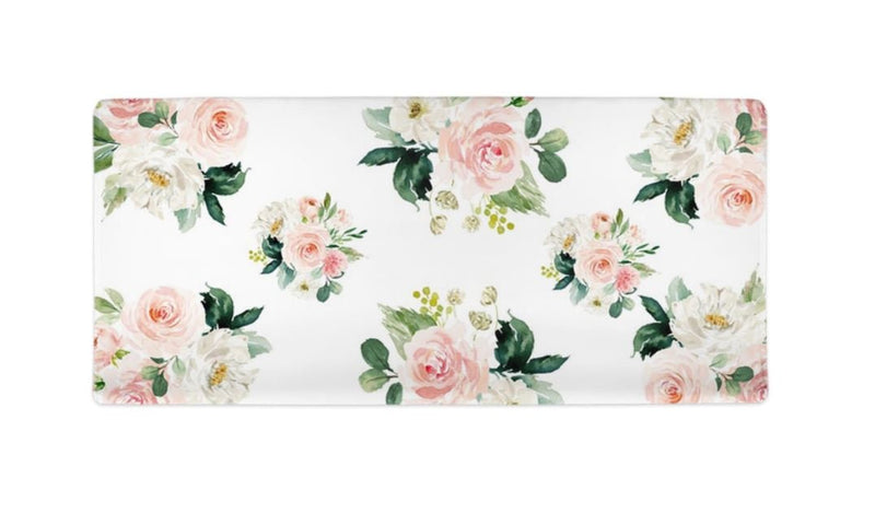 Floral Changing Pad Cover Watercolor Coral Blush Pink Flowers Shower Gift Nursery Crib Bedding C112