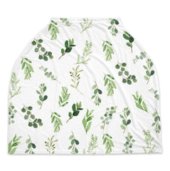 Baby Boy Girl Car Seat Canopy Cover Eucalyptus Green Leaves Greenery Shower Gift Shopping Cart Highchair Nursing Privacy Cover C120