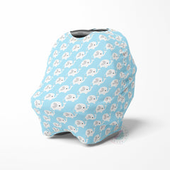 Elephants Baby Boy Car Seat Cover Canopy Blue Gray Elephants Baby Shower Gift Shopping Cart Highchair Nursing Privacy Car Seat Cover C126