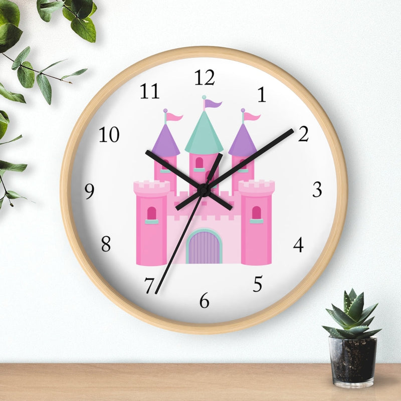 Princess Kids Wall Clock, Castle Girl Bedroom Wall Decor  Baby Nursery Wall Clock T116