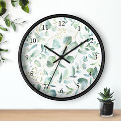 Eucalyptus Greenery Leaves Wall Clock,  Baby Girl Baby Boy Gender Neutral Nursery Bedroom Decor,  132