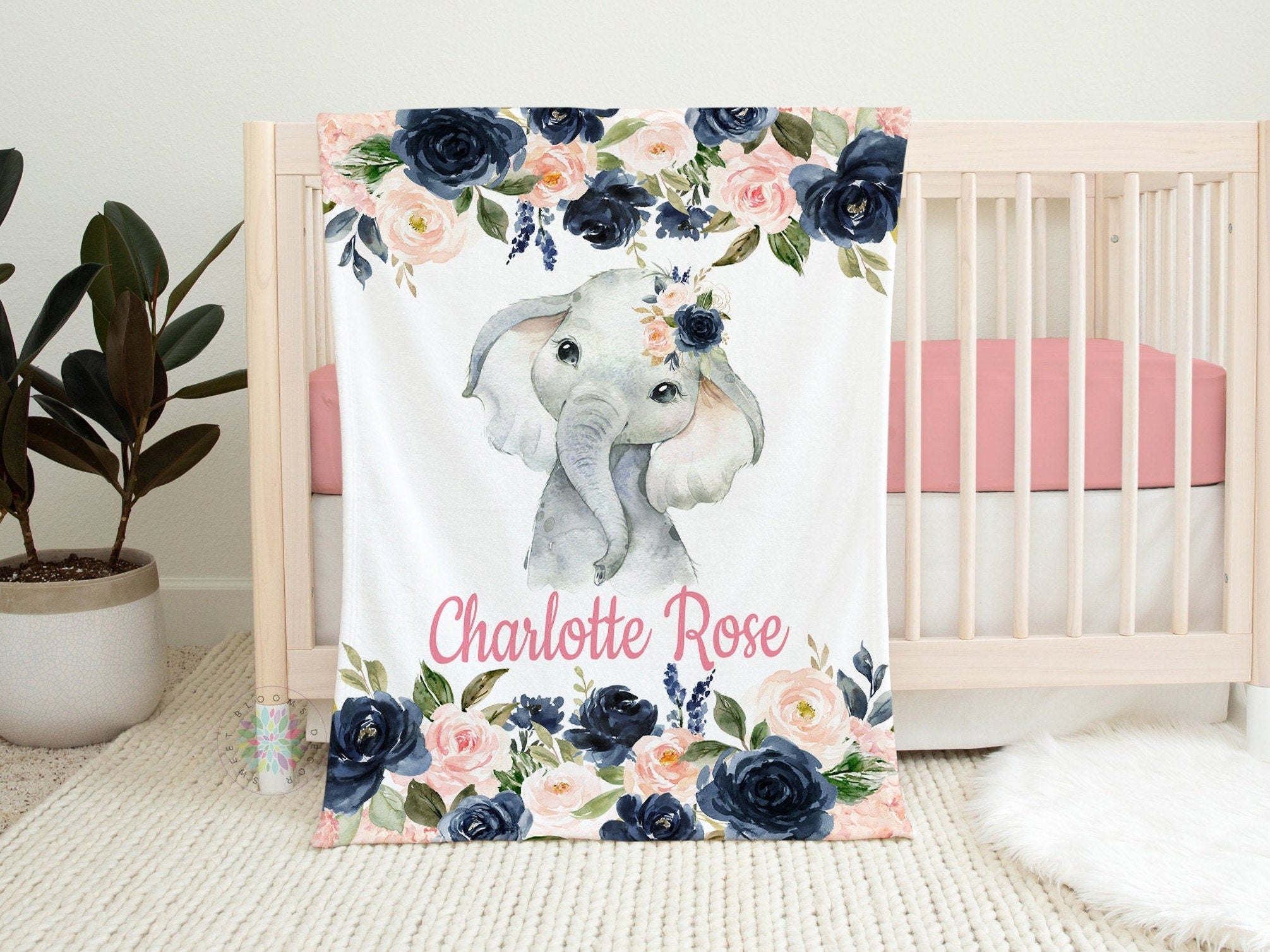 Navy blue elephant outlet crib bedding