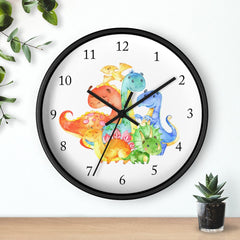 Dinosaurs Nursery Wall Clock,  Watercolor Dinosaurs Kids Bedroom Wall Clock, Baby Girl Boy Bedroom Wall Decor T131